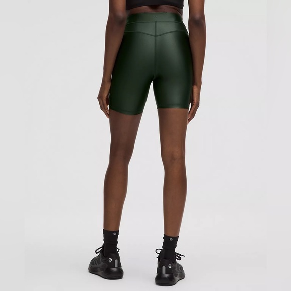 Lululemon Satin Shine High-Rise Short 6" - Rainforest Green Glossy Shorts - Picture 3 of 6